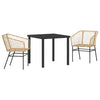 Hage Spisegruppe 3 pcs Brun polyrotting