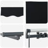 Innvendbar Markise med LED -stripelys Svart 450 ×300 cm stoff
