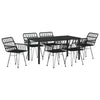 Hage Spisegruppe 7 pcs Svart Poly rattan