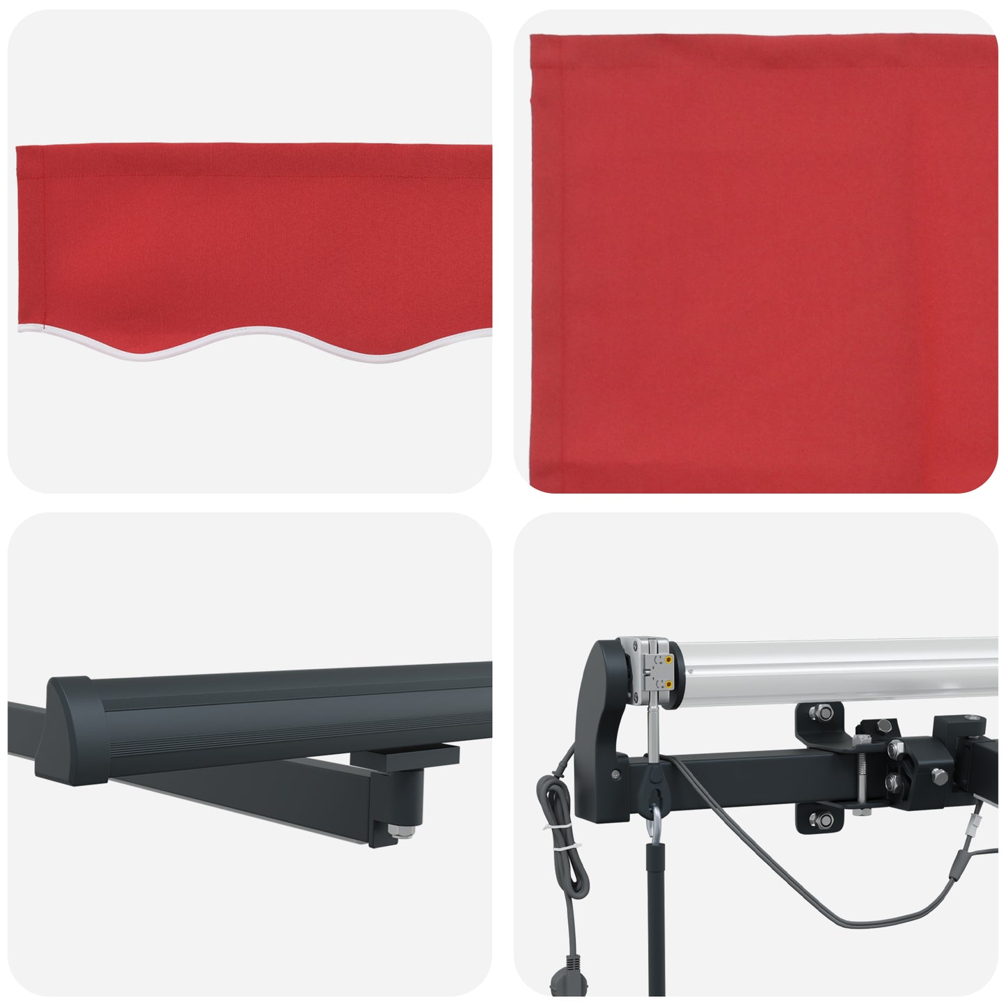 Uttrekkbar markise Rød 400 × 300 cm Polyester