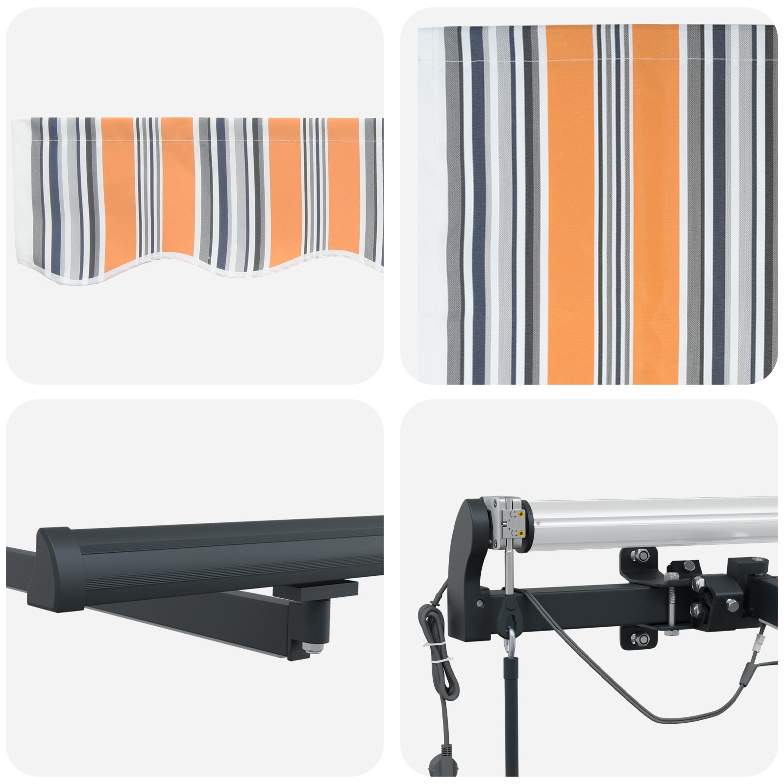 Innvendbar Markise med Flerfarget 400 × 300 cm stoff