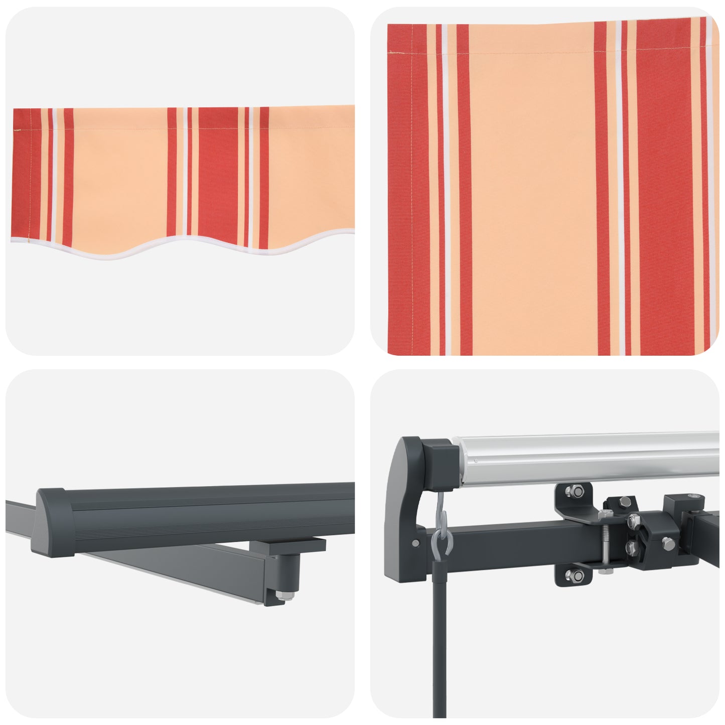 Uttrekkbar markise Gul og oransje 350 x 250 cm