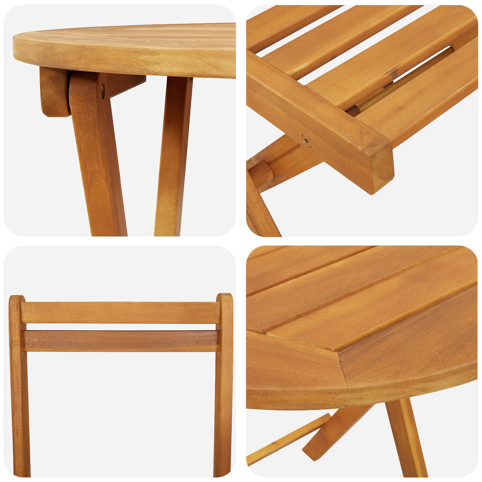 Hage Bistro Sett med pute 3 pcs Brun heltre akasie
