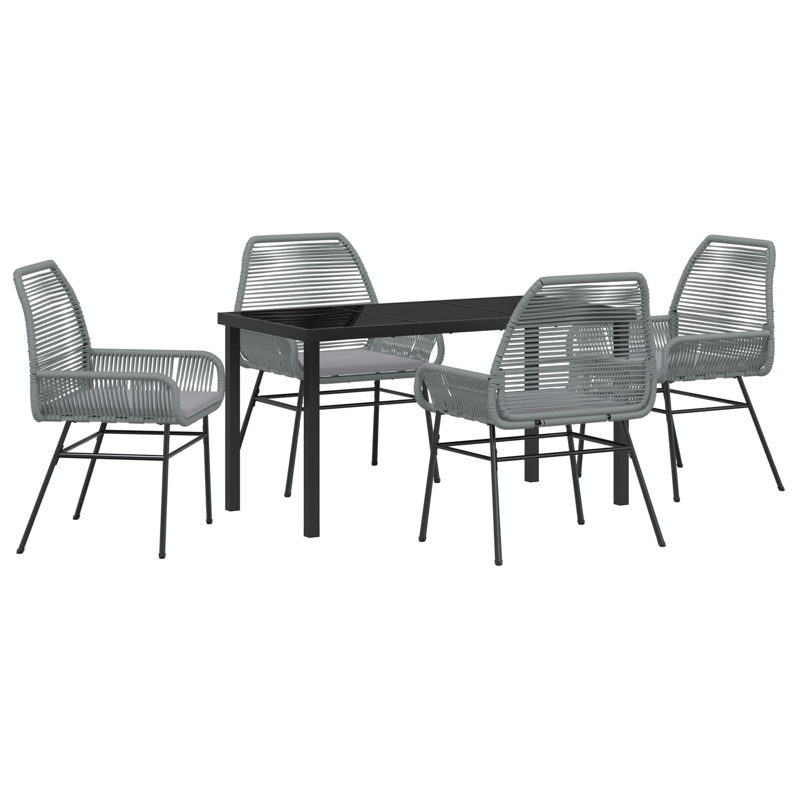 Hage Spisegruppe 5 pcs Grå polyrotting
