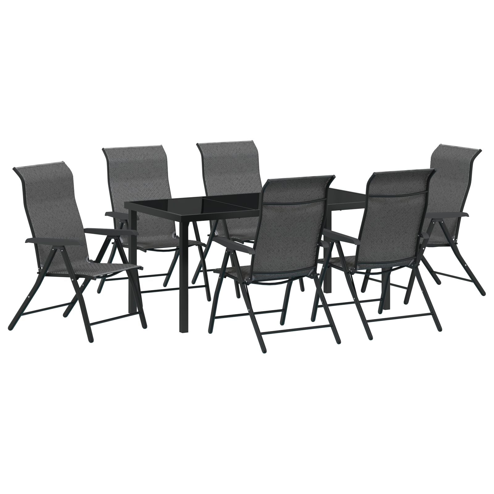 Hage Spisegruppe 7 pcs Grå Poly rattan