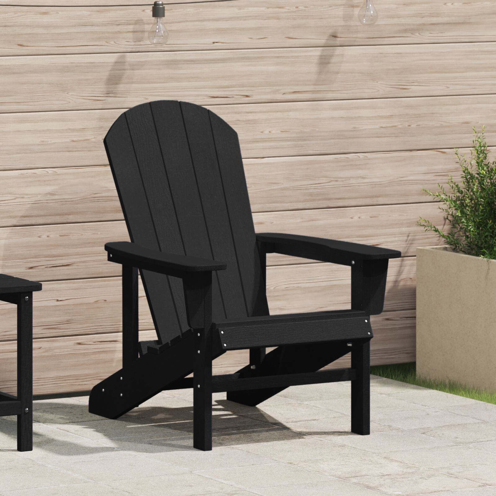 Adirondack-stol Svart 74 x 82 x 92cm Plast