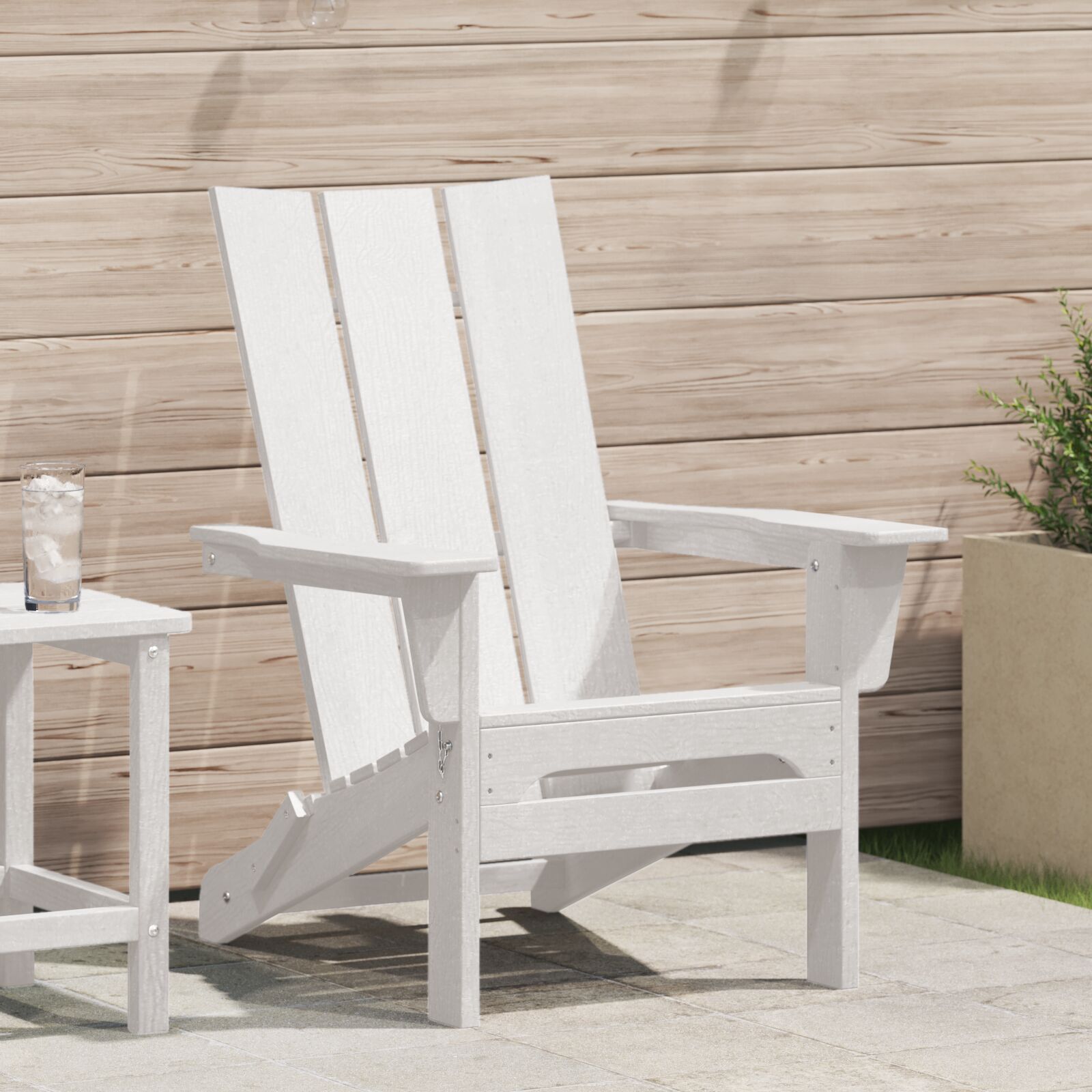 Folding Adirondack Stol Hvit 74.5 x 80.5 x 90cm Plast