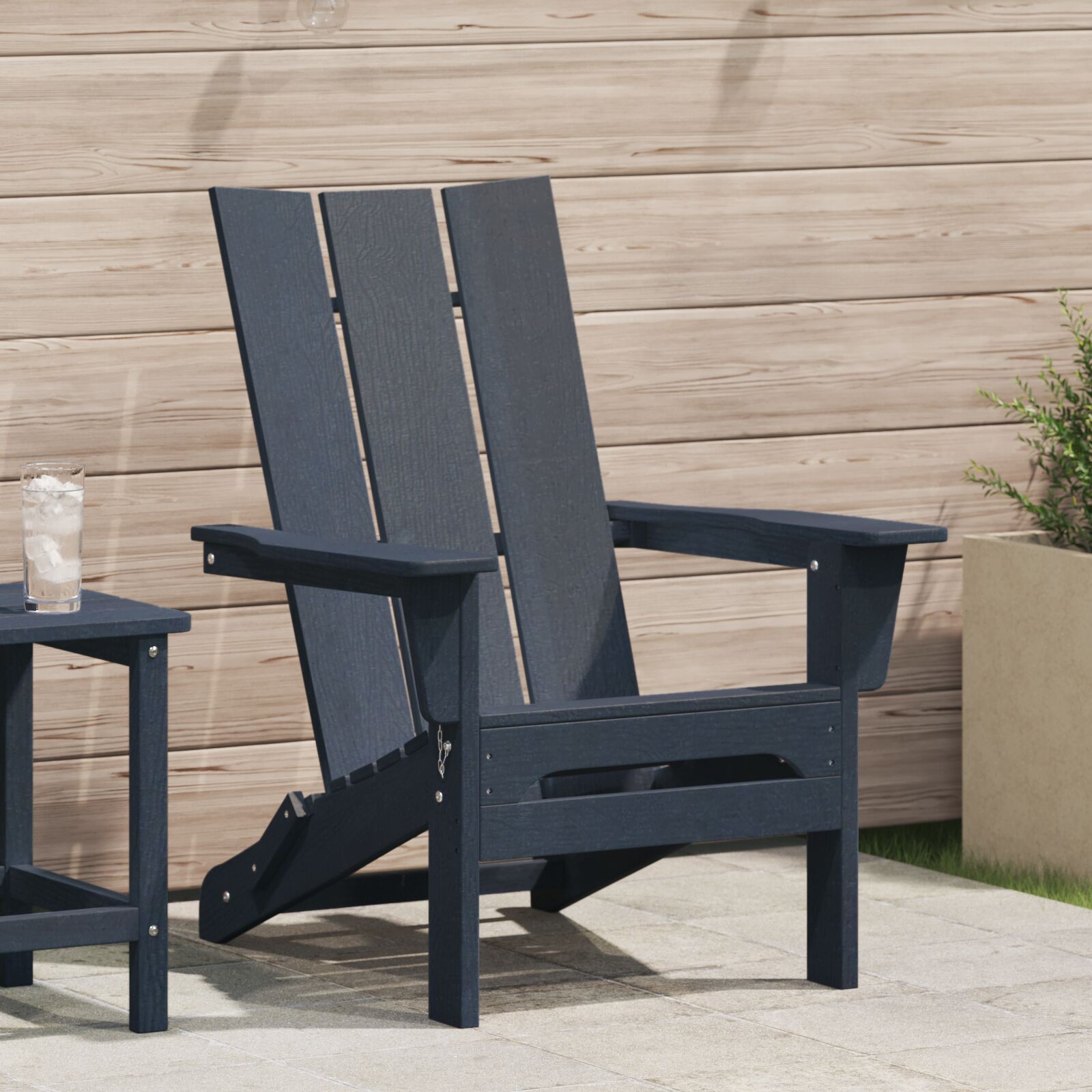 Folding Adirondack Stol Havblå 74.5 x 80.5 x 90cm Plast