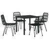 Hage Spisegruppe 5 pcs Svart Poly rattan
