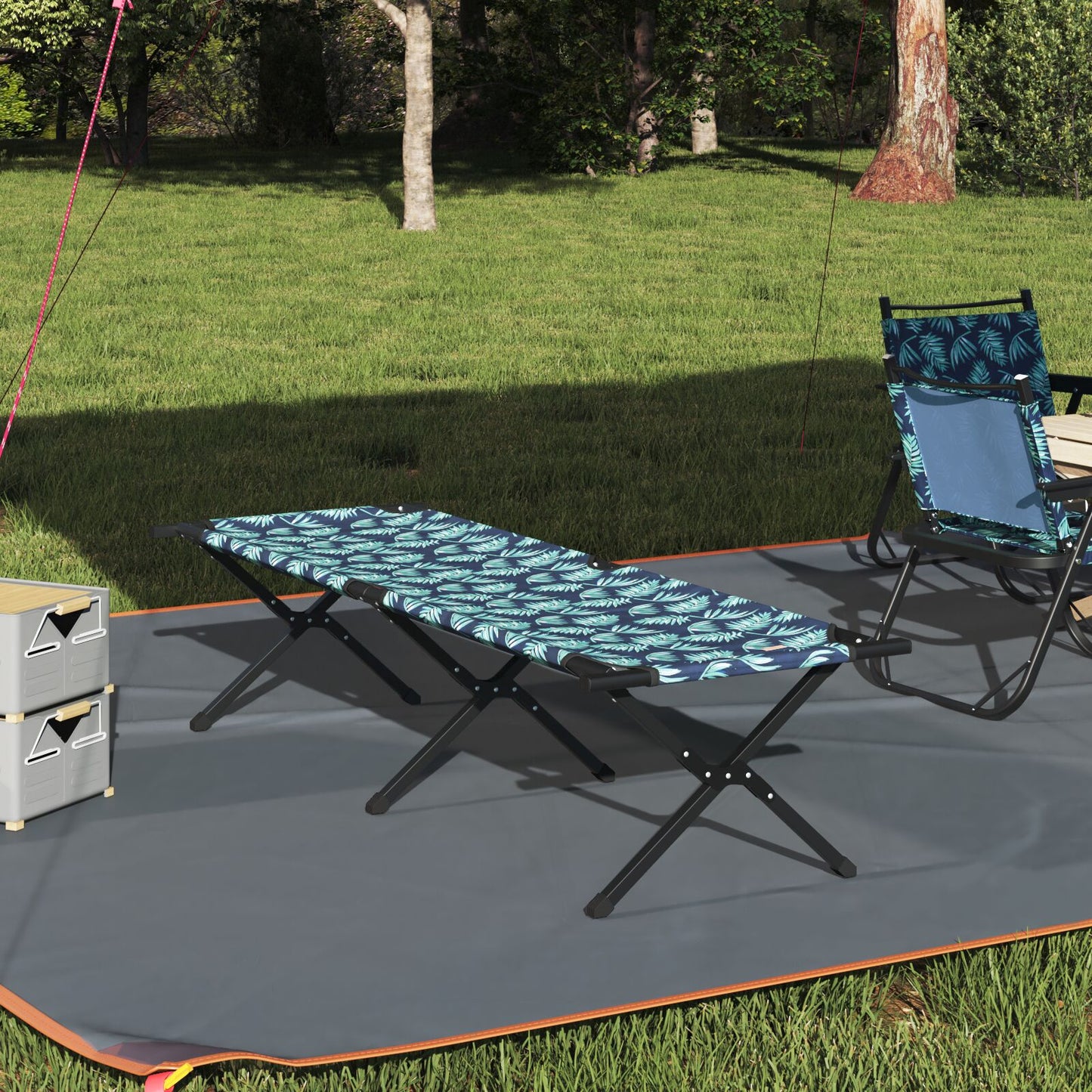 Sammenleggbar camping seng Skog 193 x 69 x 45 cm Oxford-stoff