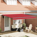 Uttrekkbar markise Rød 400 × 300 cm Polyester og aluminium