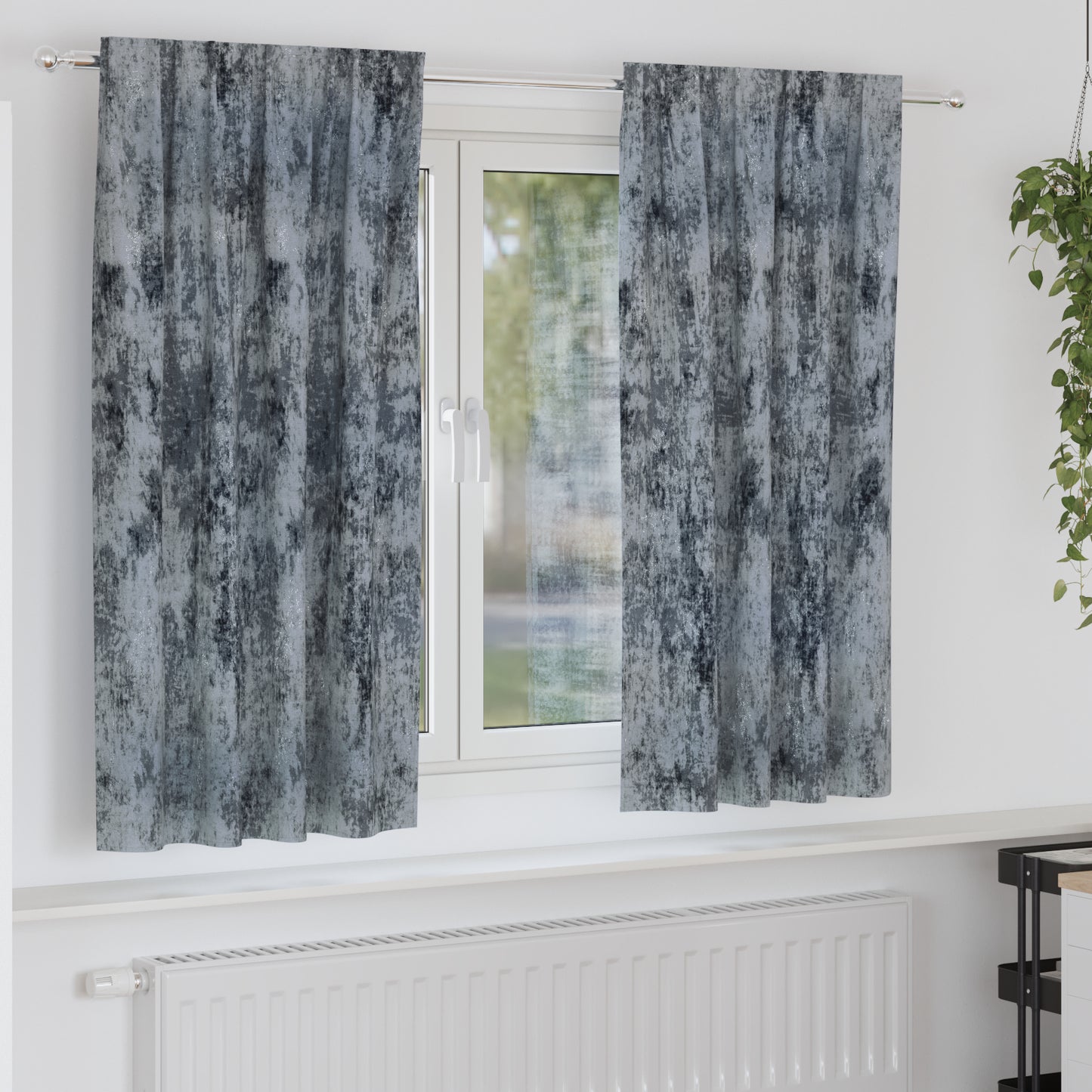 Fløyel Gardiner med gardiner 2 pcs Sølvgrå 175 x 140 cm Fløyel
