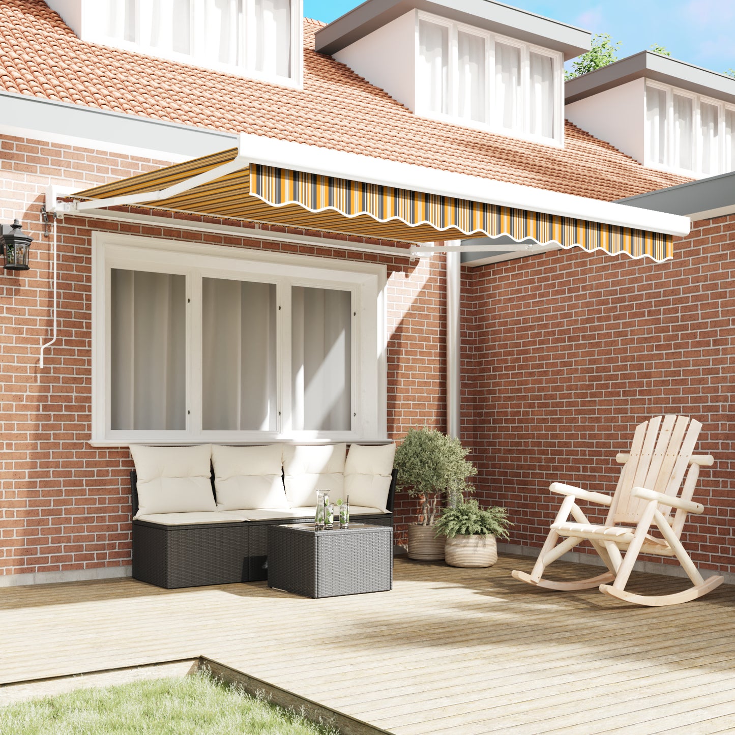 Uttrekkbar markise Flerfarget 300 x 250 x 165 cm
