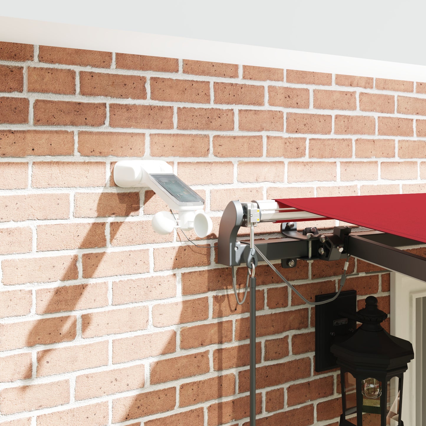 Uttrekkbar markise Rød 400 × 300 cm Polyester