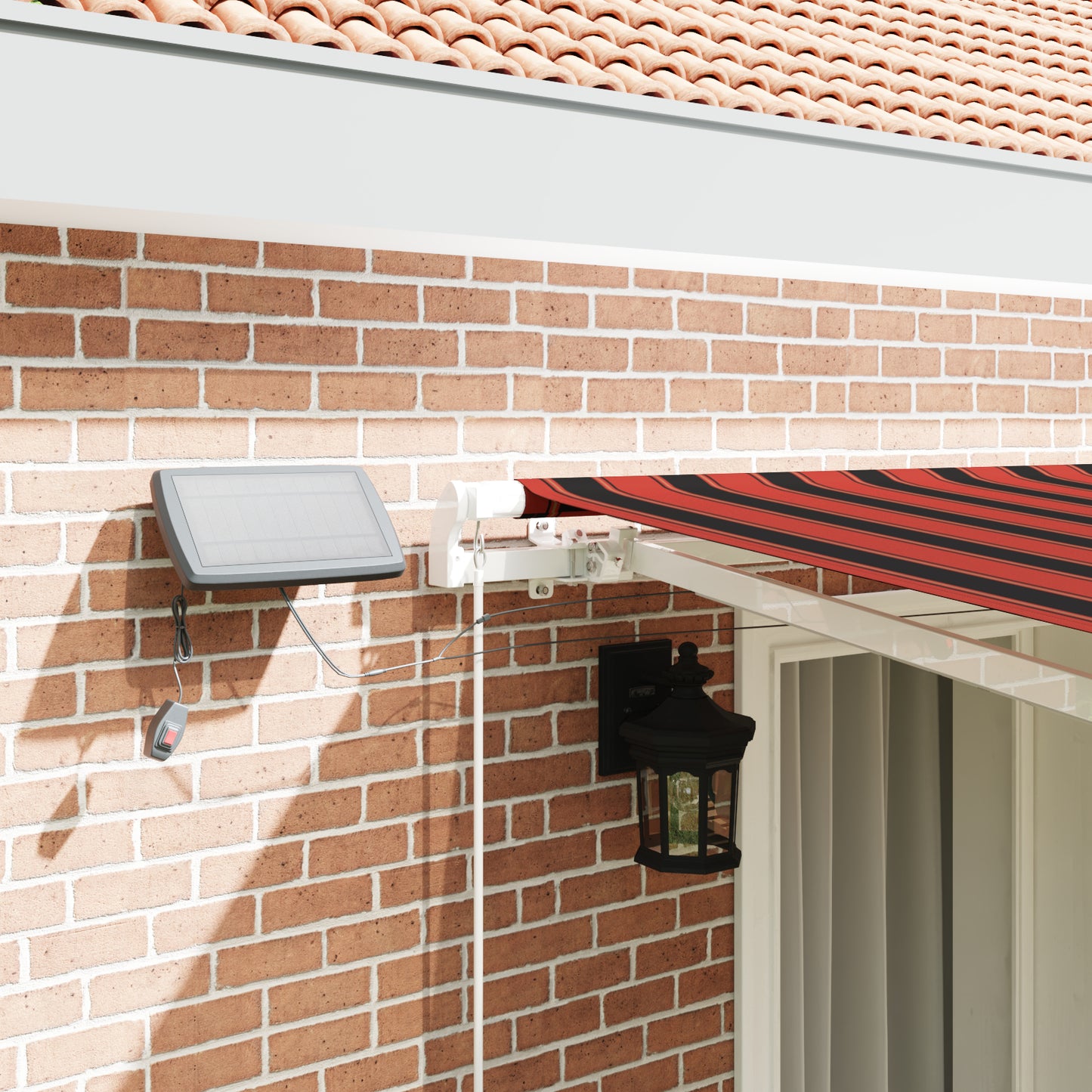 Uttrekkbar markise oransje og brun 400 × 300 cm