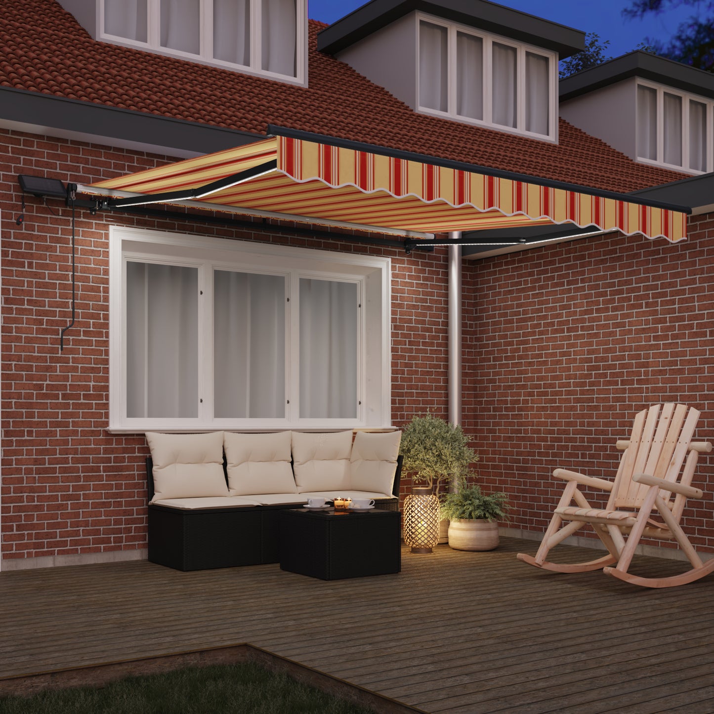 Uttrekkbar markise Gul og oransje 350 x 250 cm