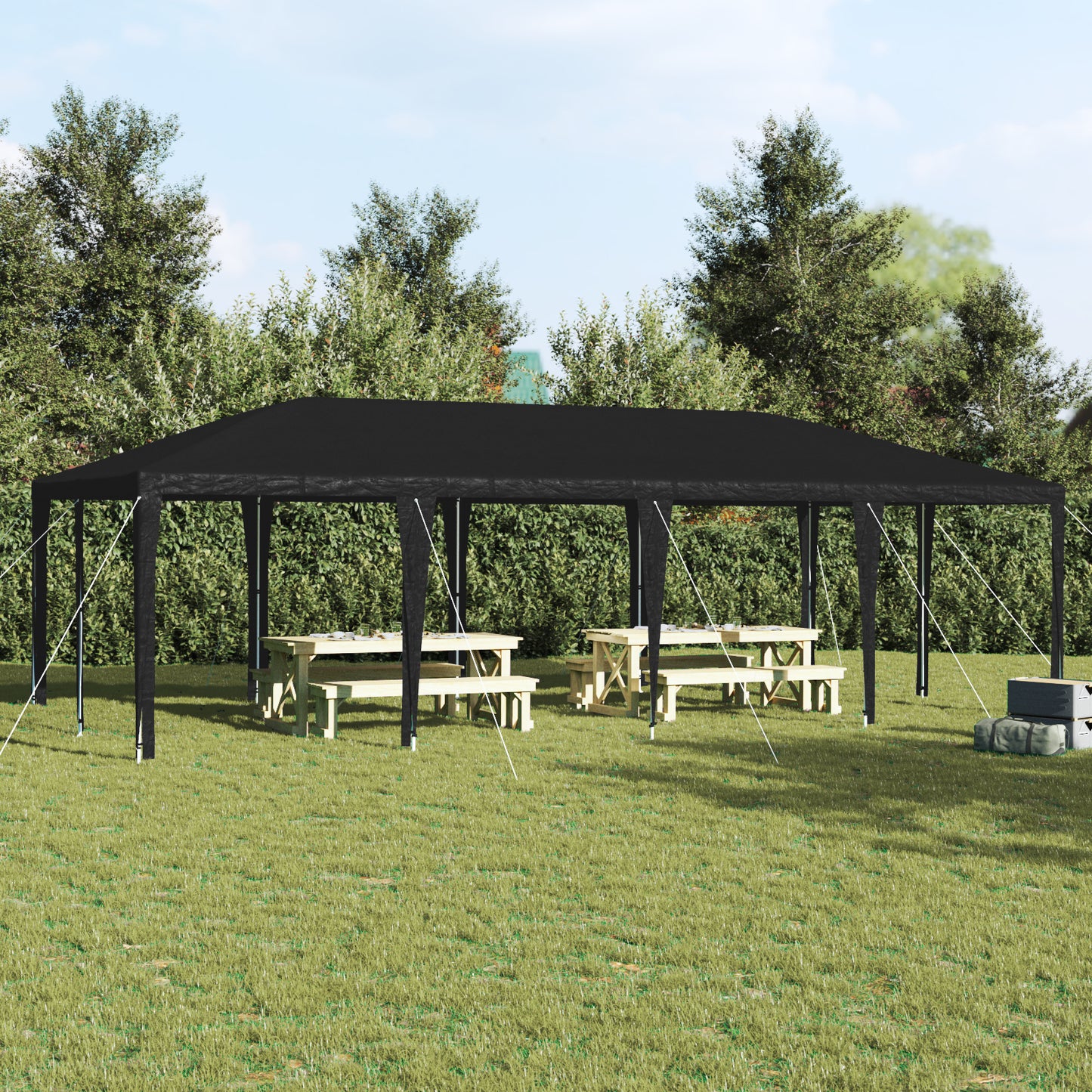 Partytelt Antrasitt 800 x 400 x 266 cm Polyetylen og Stål