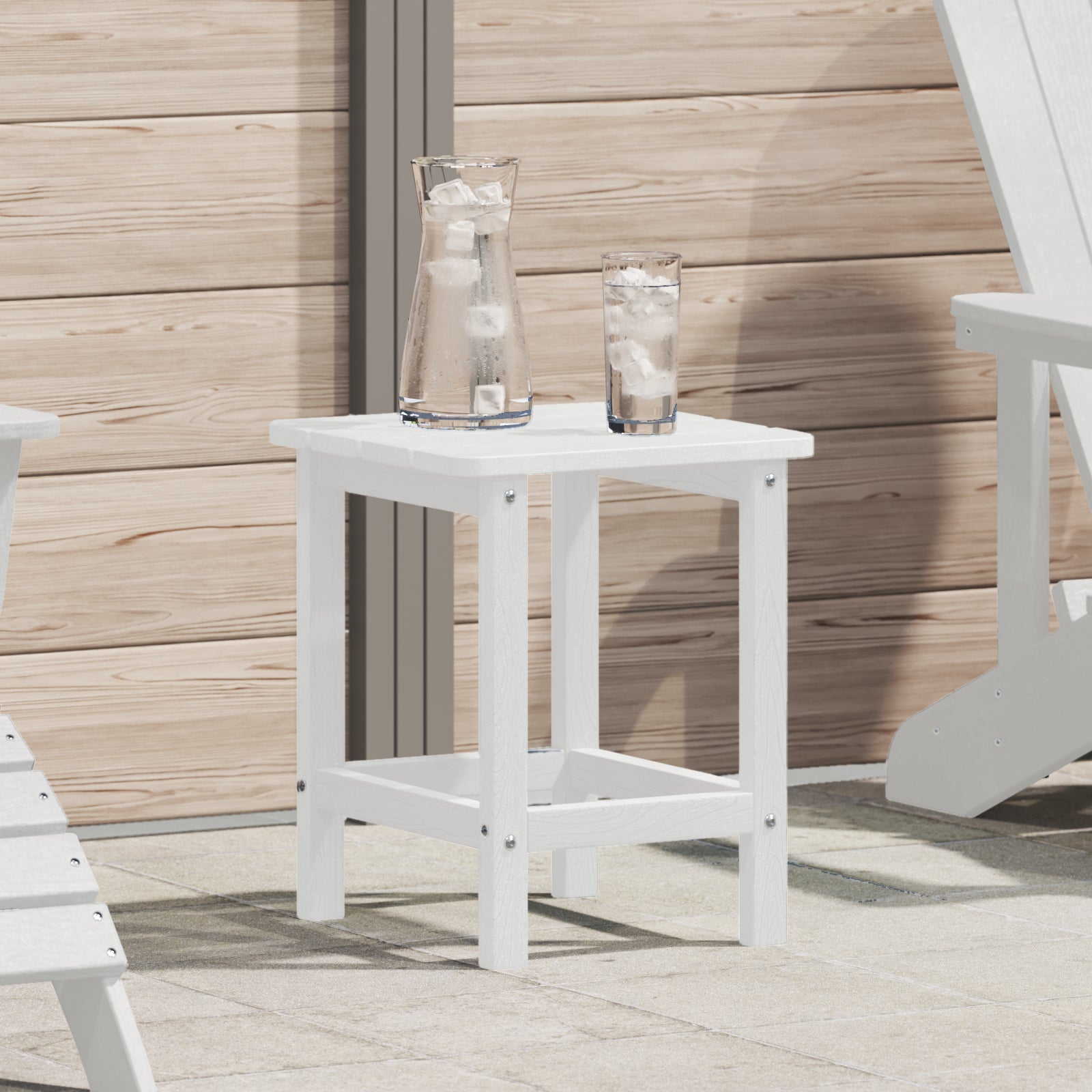 Adirondack Sidebord Hvit 38 x 38 x 46 cm HDPE