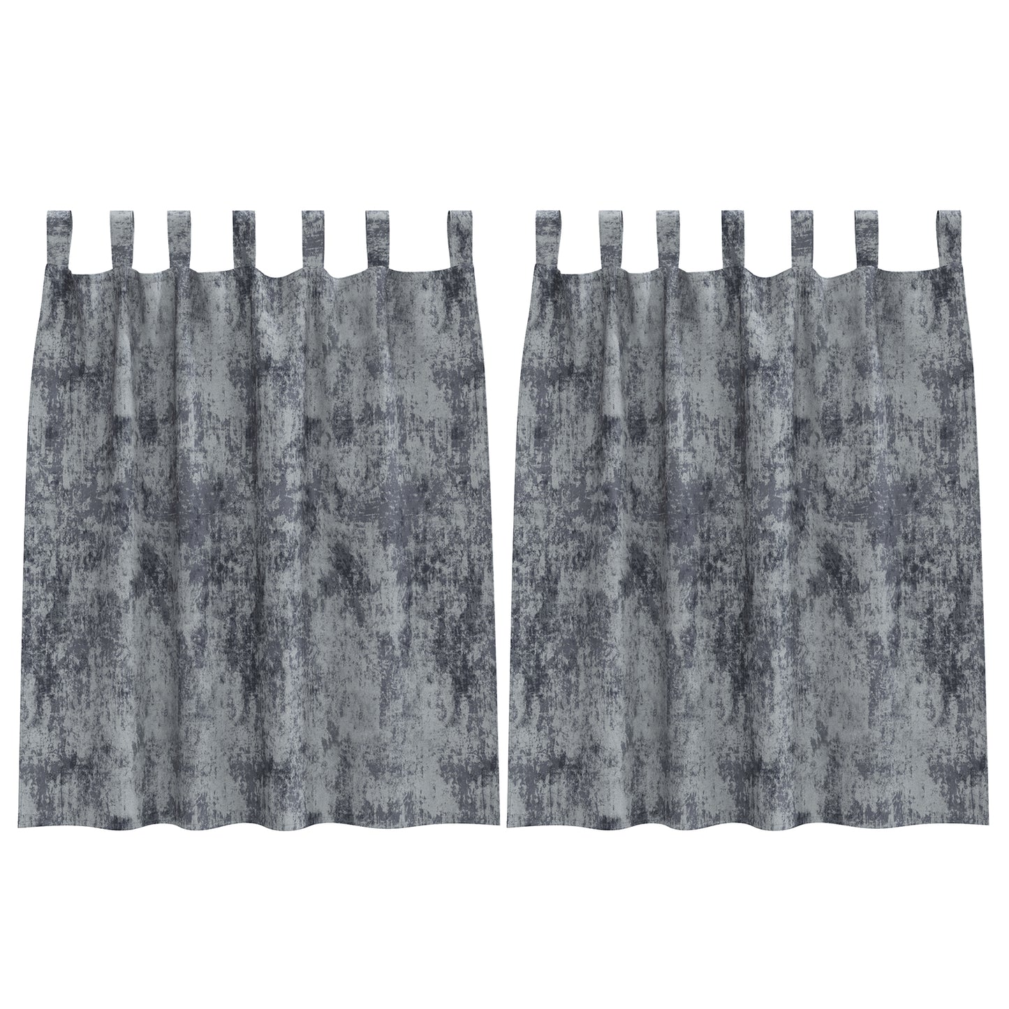 Fløyel Gardiner med gardiner 2 pcs Sølvgrå 140 x 140 cm Fløyel