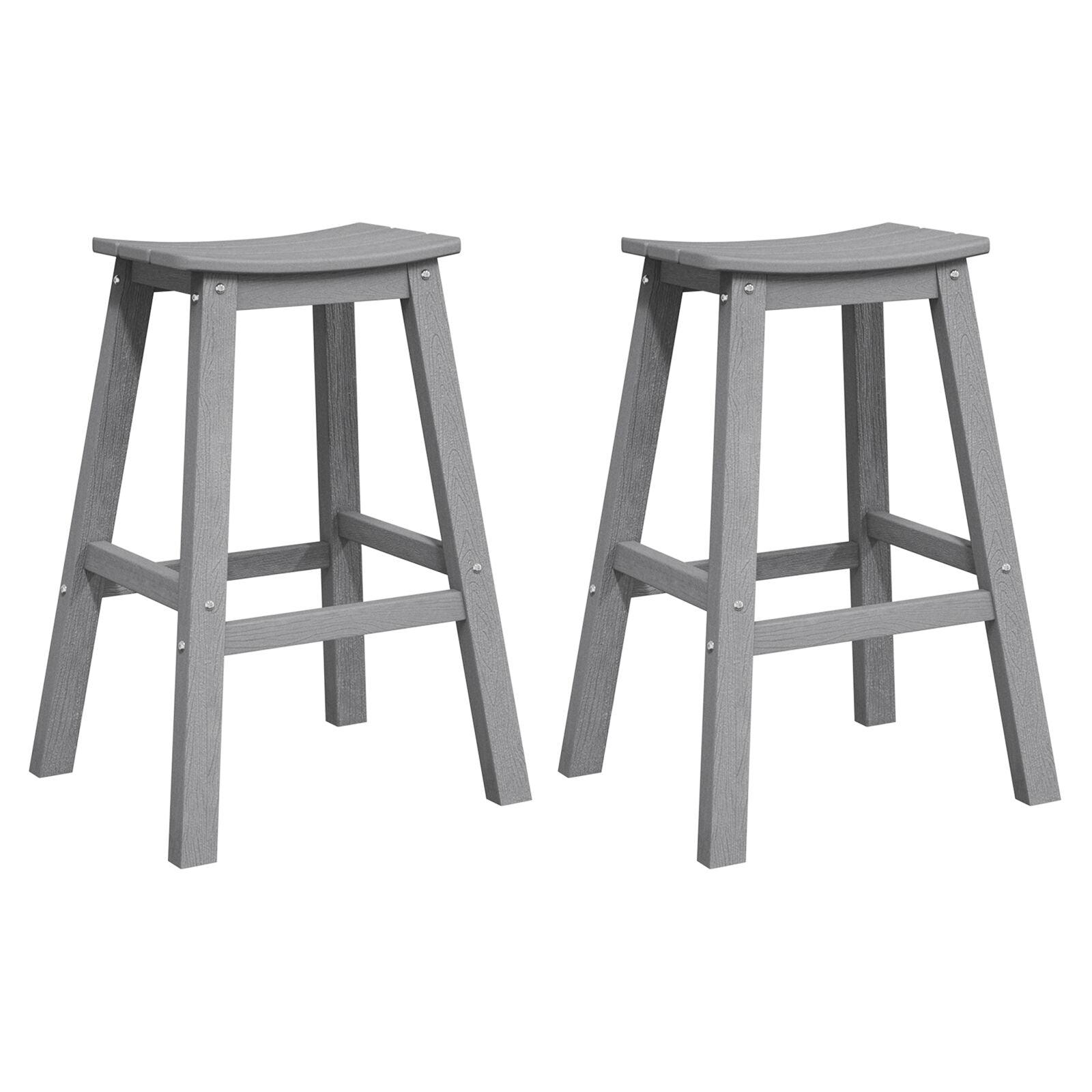 Barstol 2 pcs Lysegrå 52 x 43 x 73.5cm Plast