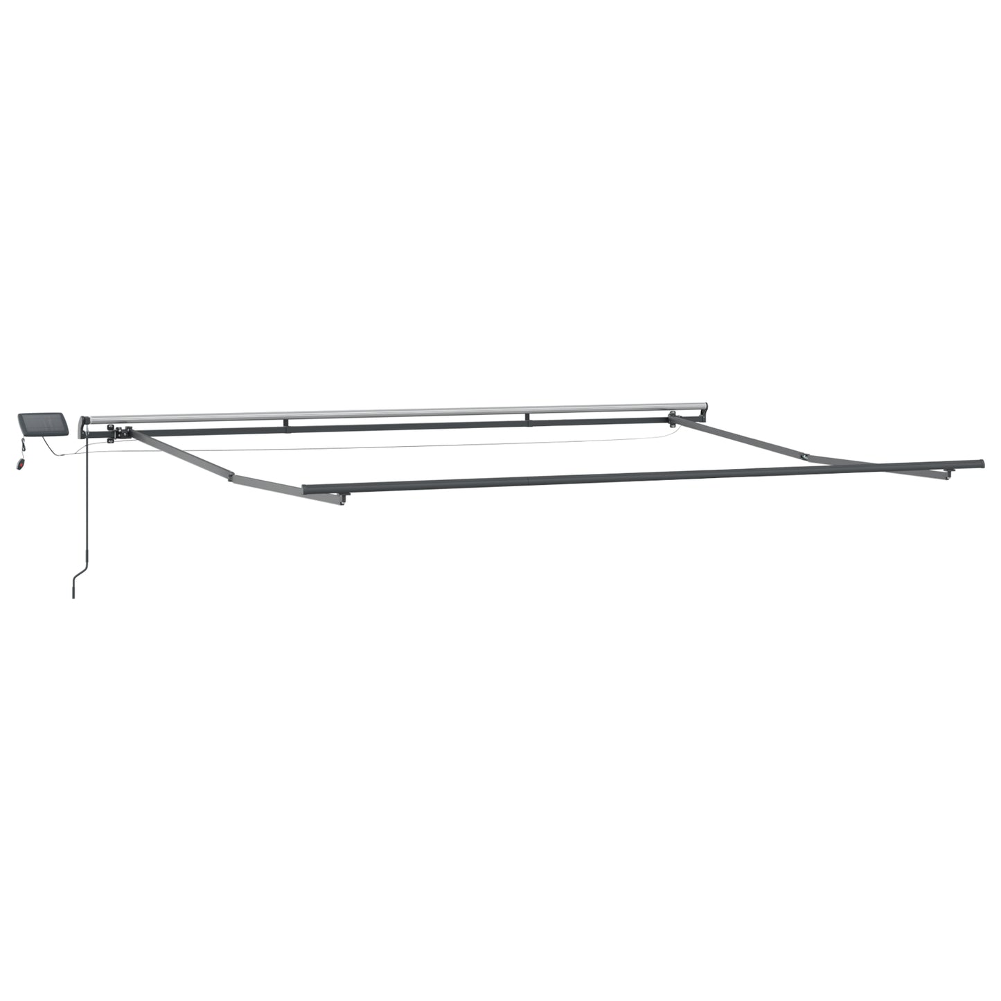 Uttrekkbar markise Hvit 400 × 350 cm Stoff og Aluminium