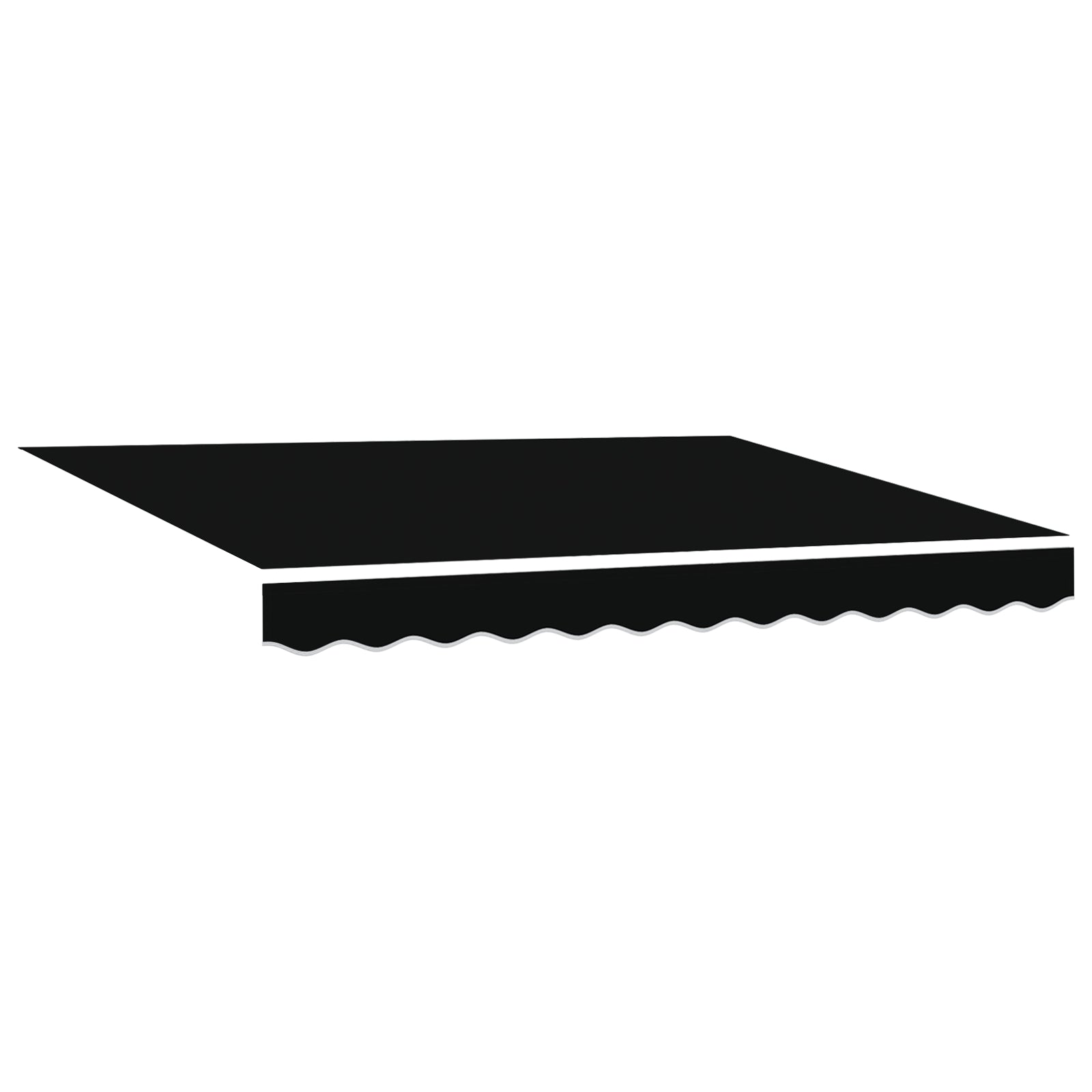 Innvendbar Markise Svart 350 x 250 cm stoff