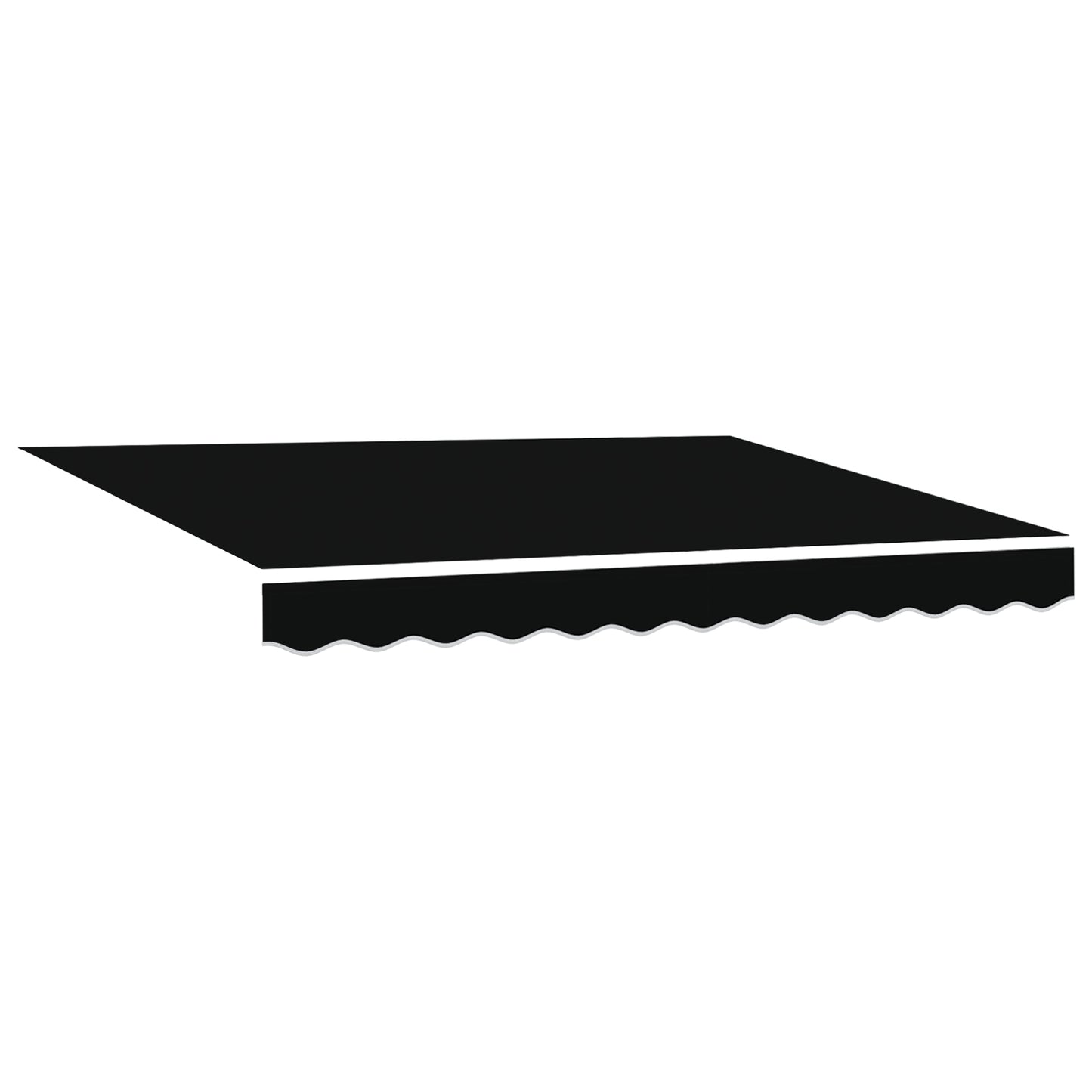 Uttrekkbar markise Svart 350 x 250 cm Stoff og Aluminium