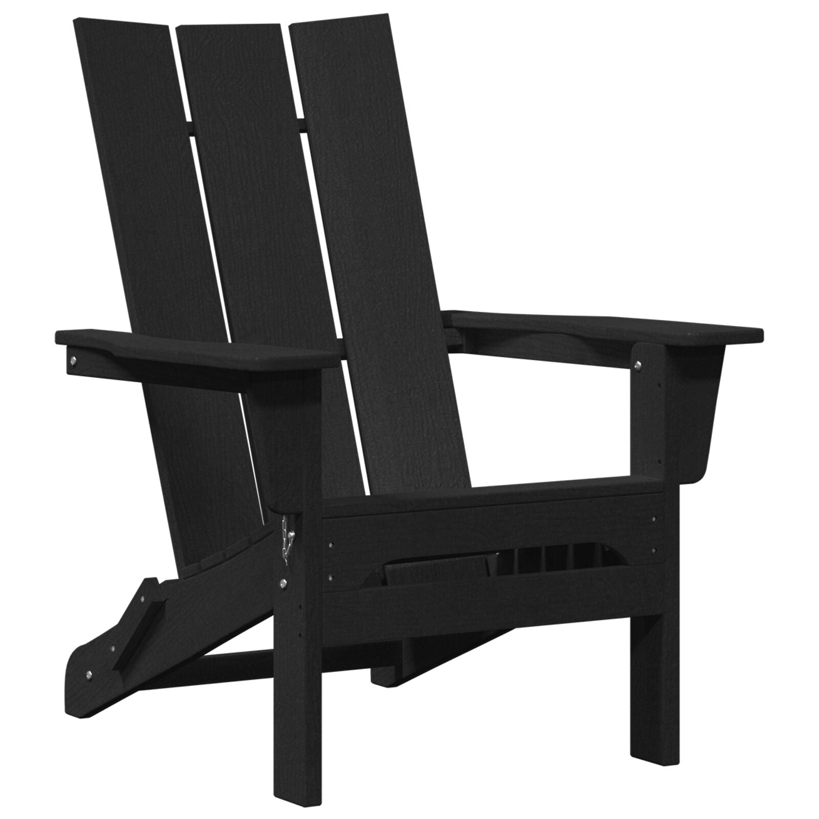 Folding Adirondack Stol Svart 74.5 x 80.5 x 90cm Plast