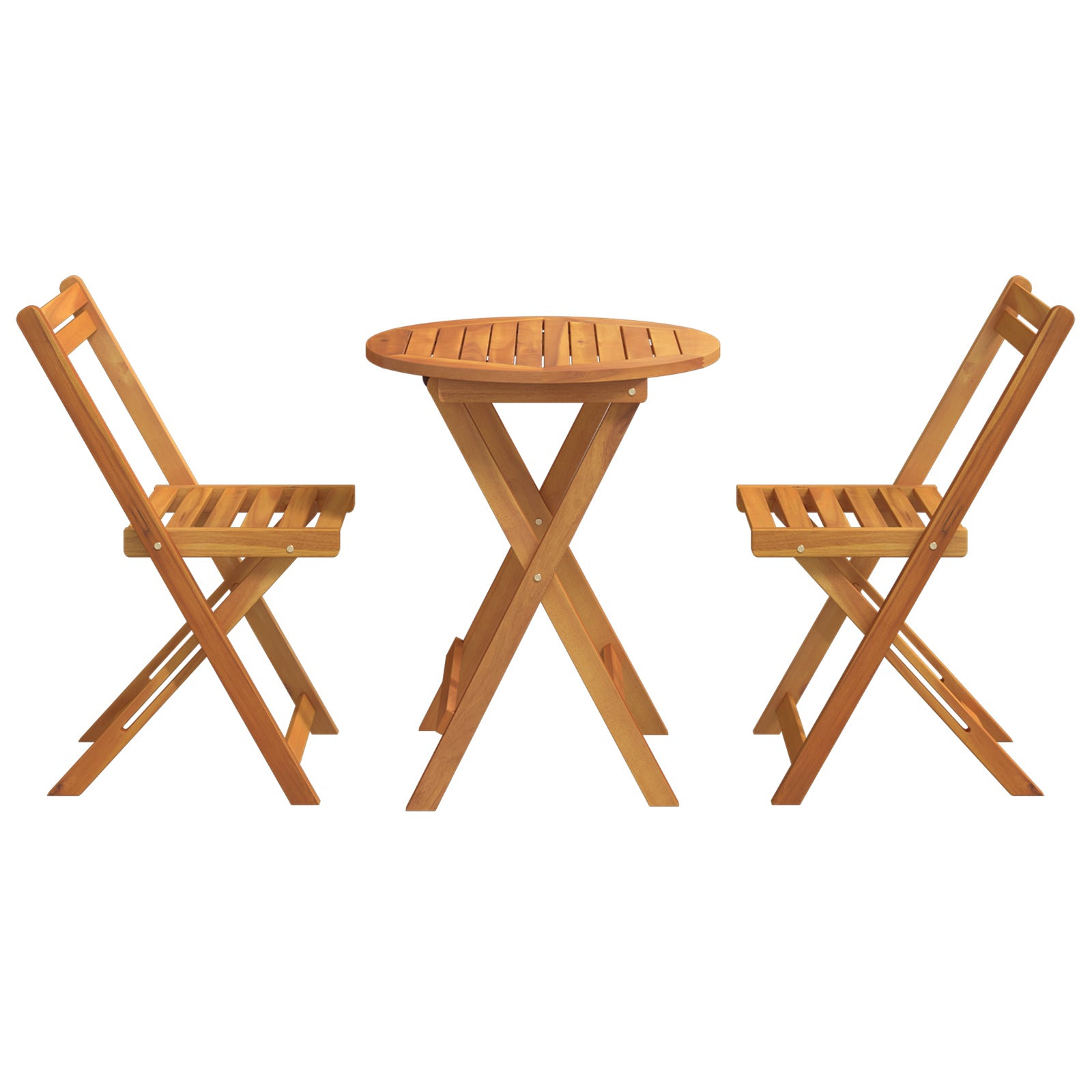 Hage Bistro Sett med pute 3 pcs Brun heltre akasie