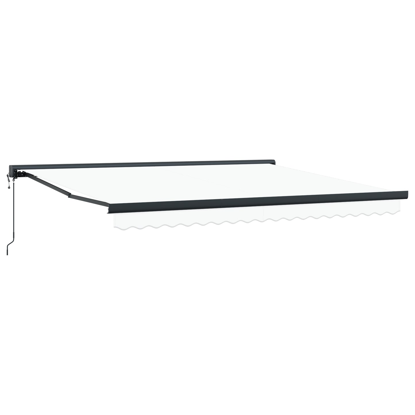 Uttrekkbar markise Hvit 400 × 300 cm Stoff og Metall