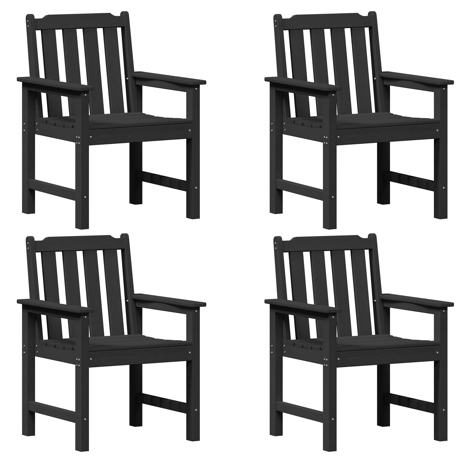 Hage spisestol 4 pcs Svart 65.5 x 55.5 x 88cm Plast