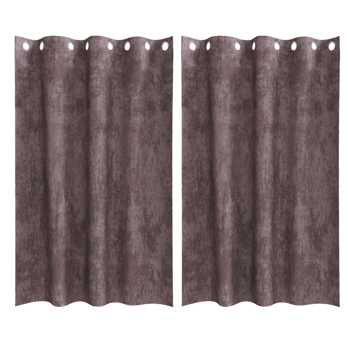 Fløyel Gardiner med gardiner 2 pcs Brun 175 x 140 cm Fløyel