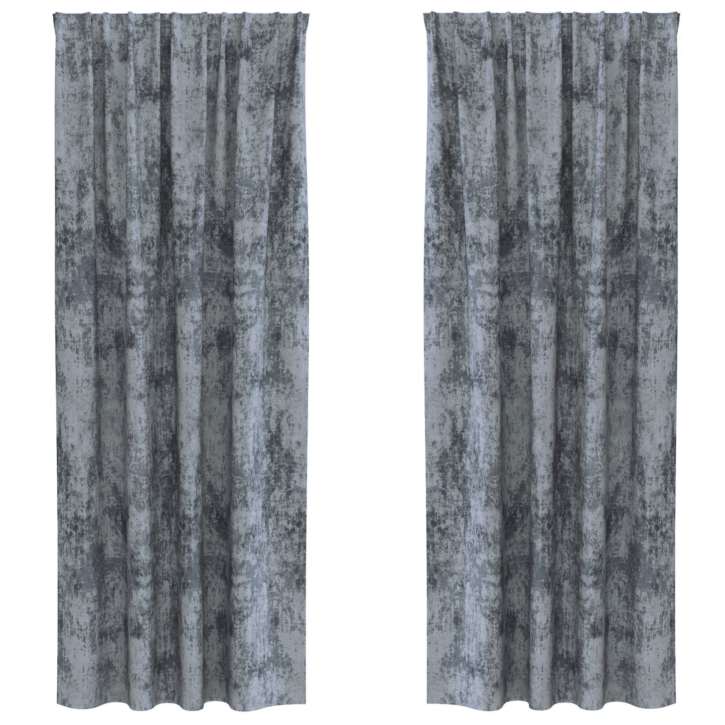 Fløyel Gardiner 2 stk. Sølvgrå 245 x 140 cm Fløyel