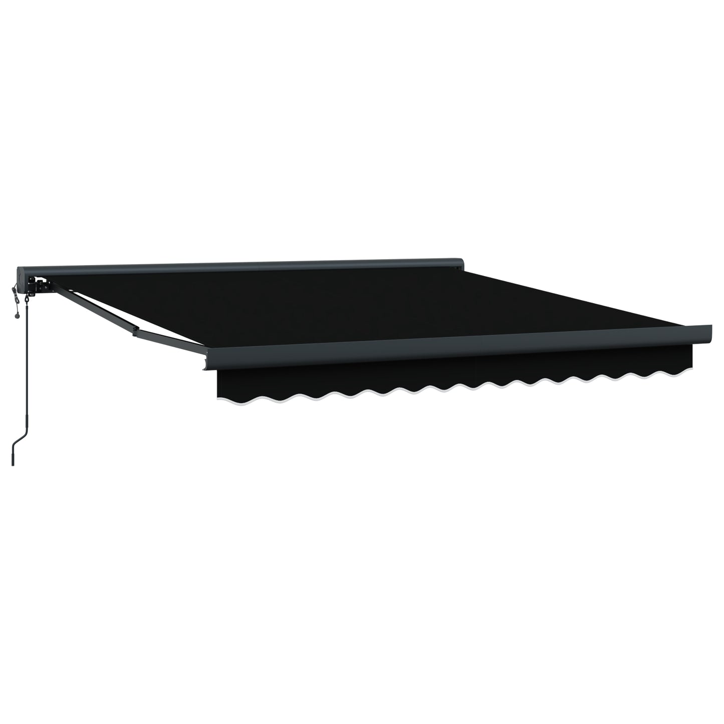 Uttrekkbar markise Svart 350 x 250 x 165 cm Stoff og Metall