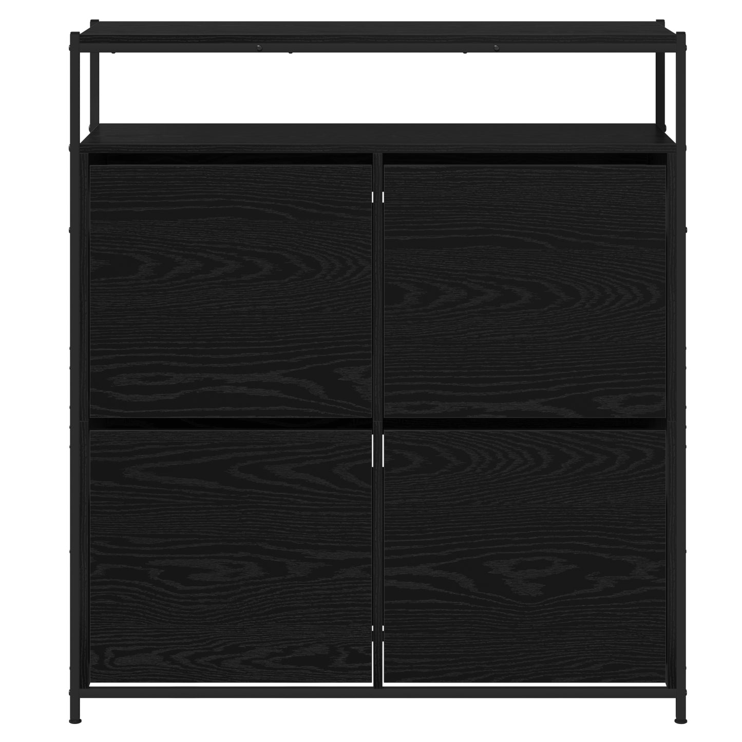 Sko Skap med hylle Svart Eik 100 x 34 x 112 cm Konstruert tre