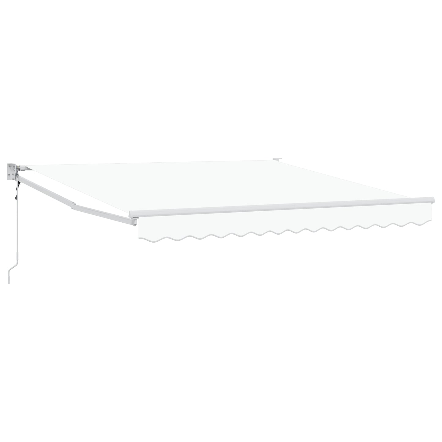Uttrekkbar markise Hvit 350 x 250 cm Polyester og Metall