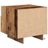Nattbord med LED-lamper i gammelt tre 40x39x37 cm