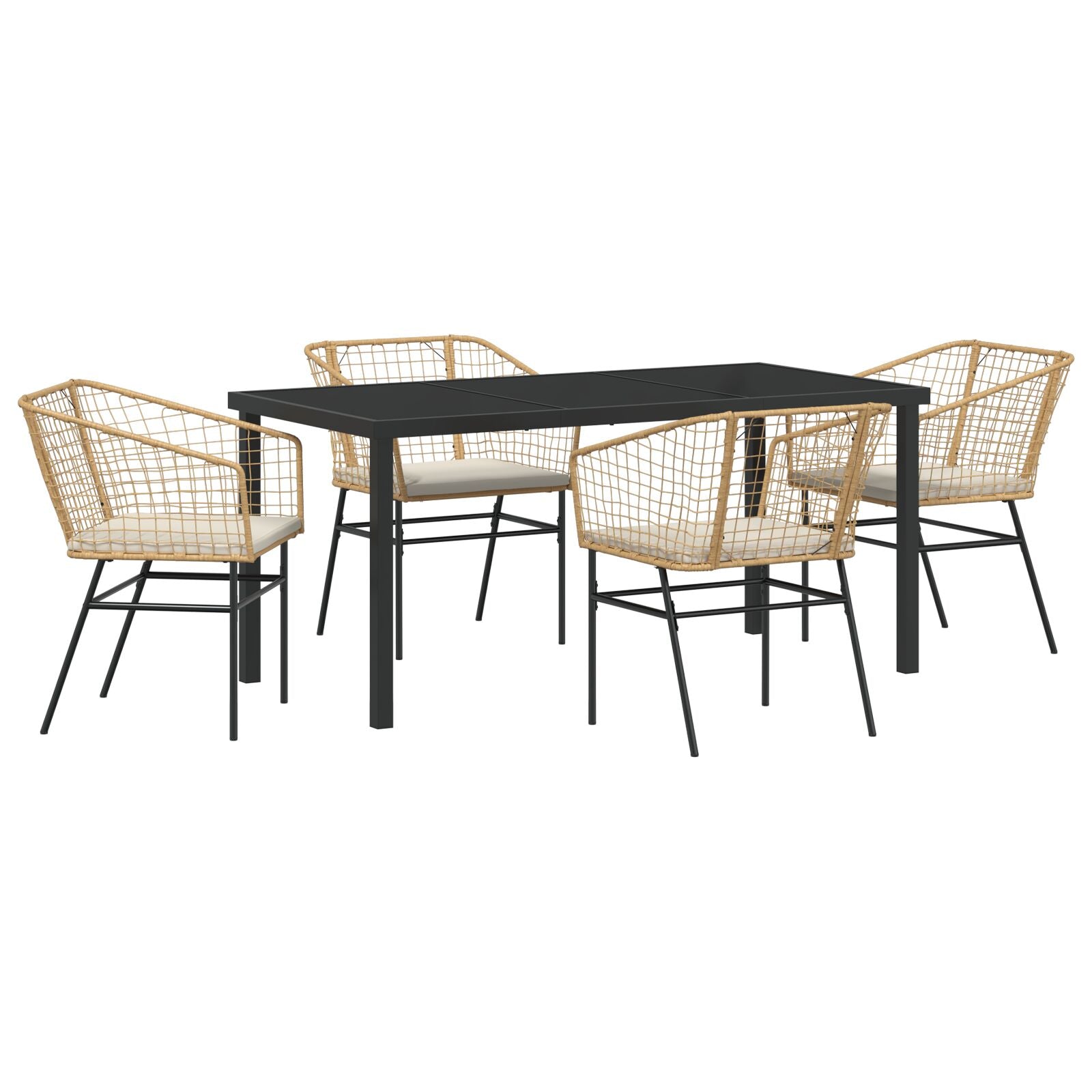 Hage Spisegruppe 5 pcs Brun polyrotting
