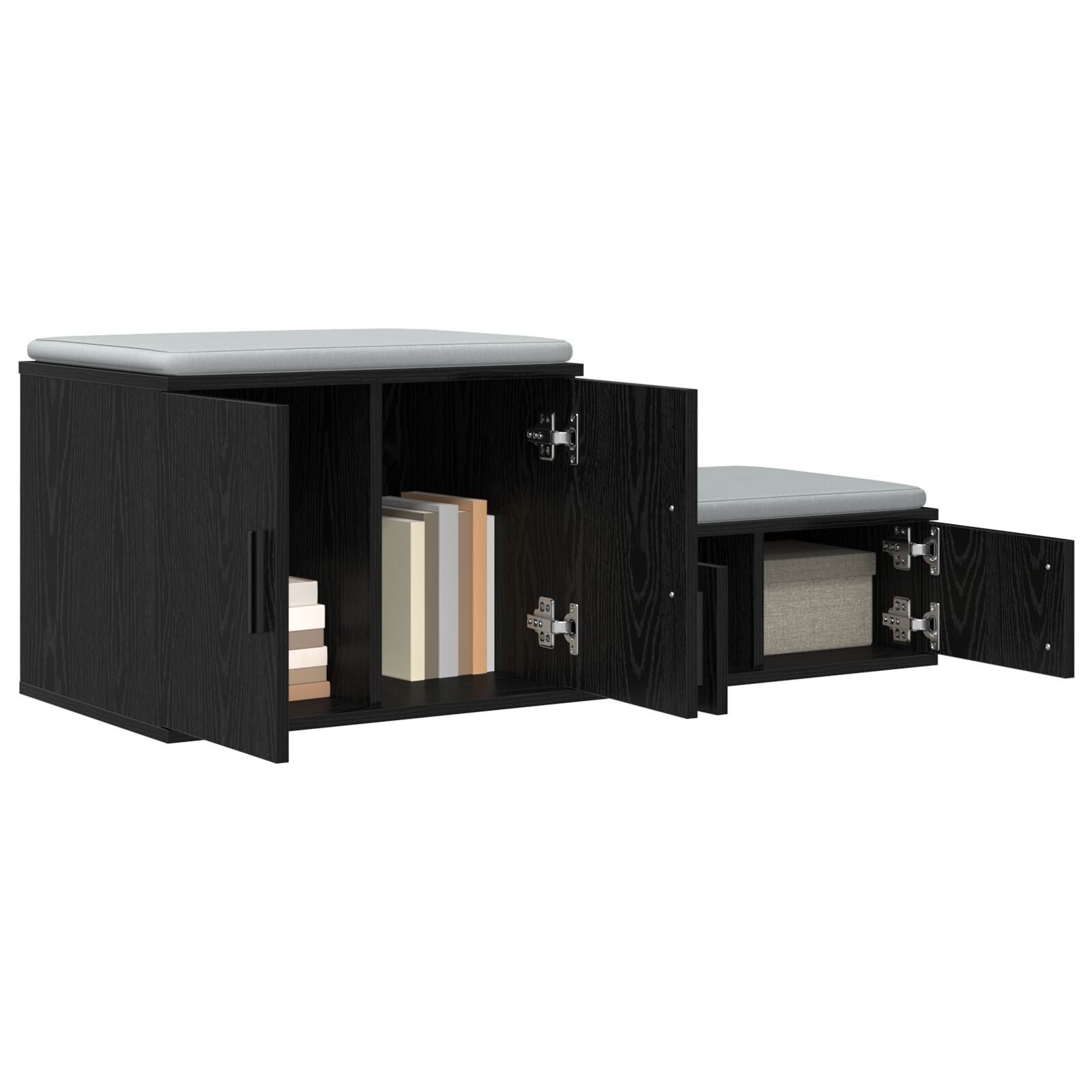 Garderobeskap Svart 118x41x40 cm Laget av tre