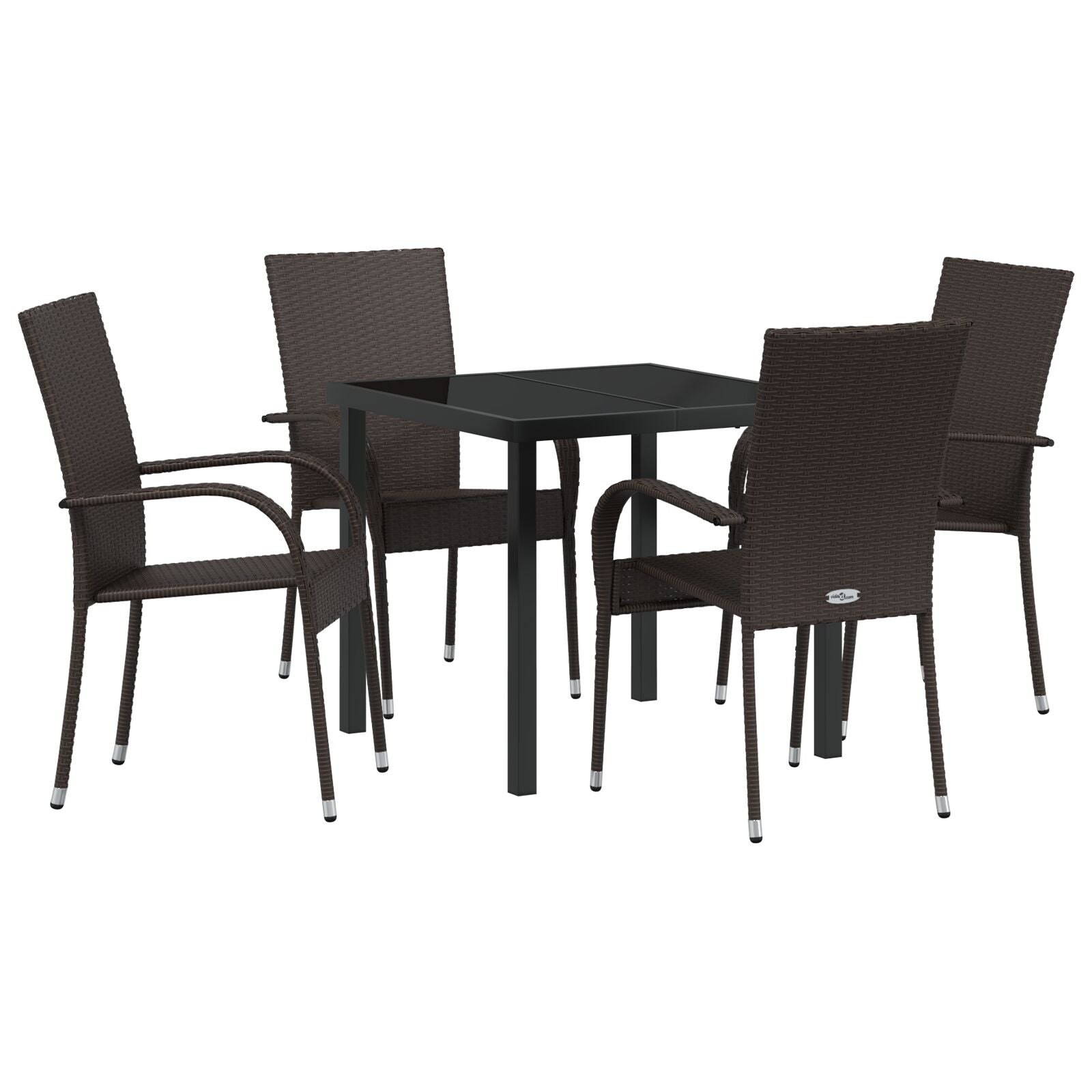 Hage Spisegruppe 5 pcs Brun Poly rattan