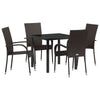 Hage Spisegruppe 5 pcs Brun Poly rattan