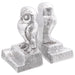 Bokstøtter 2 pcs sølv 12 x 9 x 19 cm Aluminium