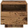 Nattbord med LED-lamper i gammelt tre 40x39x37 cm