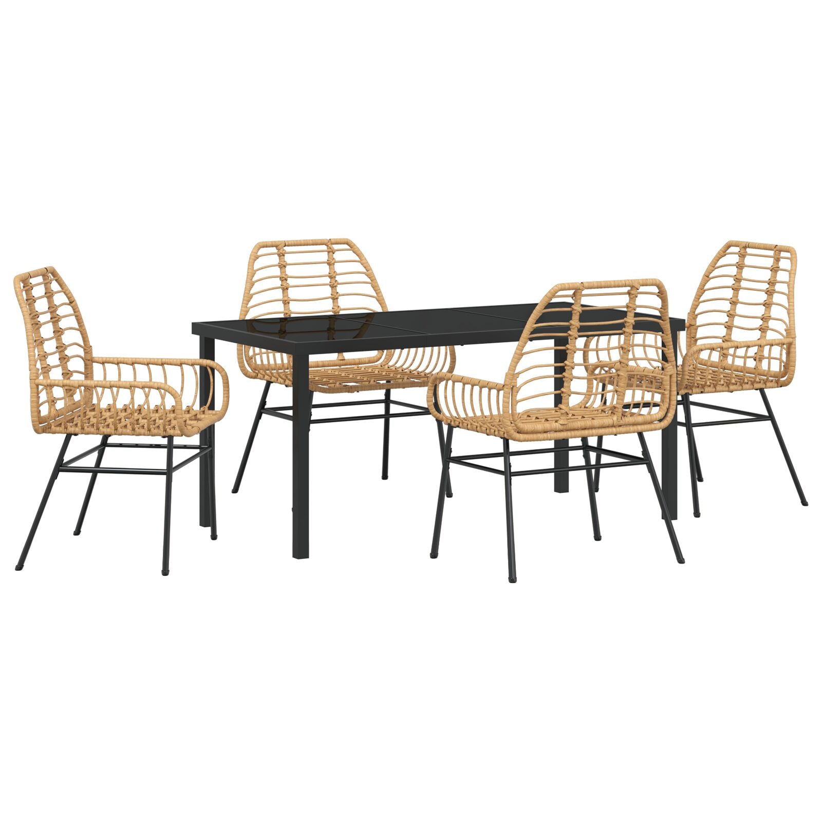 Hage Spisegruppe 5 pcs Brun polyrotting