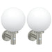 Utevegglampe 2 pcs sølv 28 x 25 x 38 cm Rustfritt stål og plast