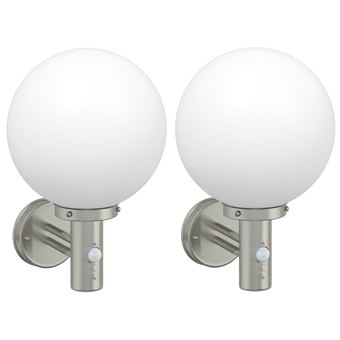 Utevegglampe 2 pcs sølv 28 x 25 x 38 cm Rustfritt stål og plast