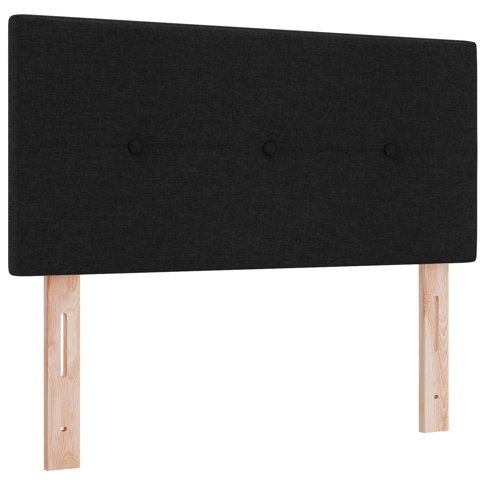 Senge Ramme med Madrass Svart og Hvit Stoff 90 x 200 cm