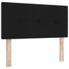 Senge Ramme med Madrass Svart og Hvit Stoff 90 x 200 cm