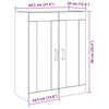 vegghengt skap med glassdører - gammelt tre - 69.5x34x90 cm