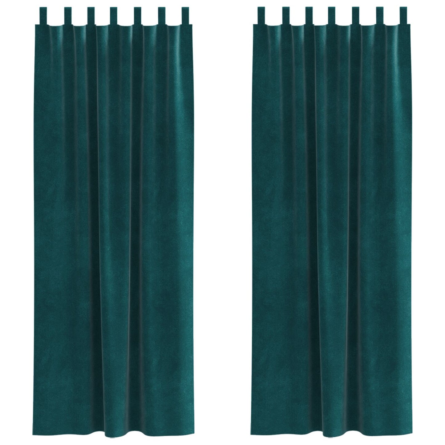 Blendingsgardiner 2 pcs Mørkegrønn 140 x 245 cm Fløyel